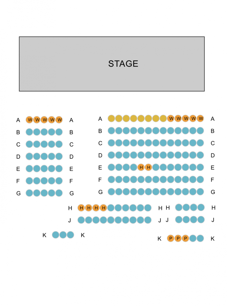 Seating layout of the Butter Factory Theatre
